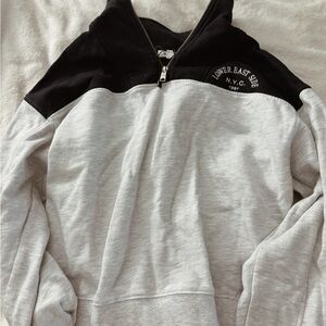 Garage Black and Gray Zip-Up Sweater